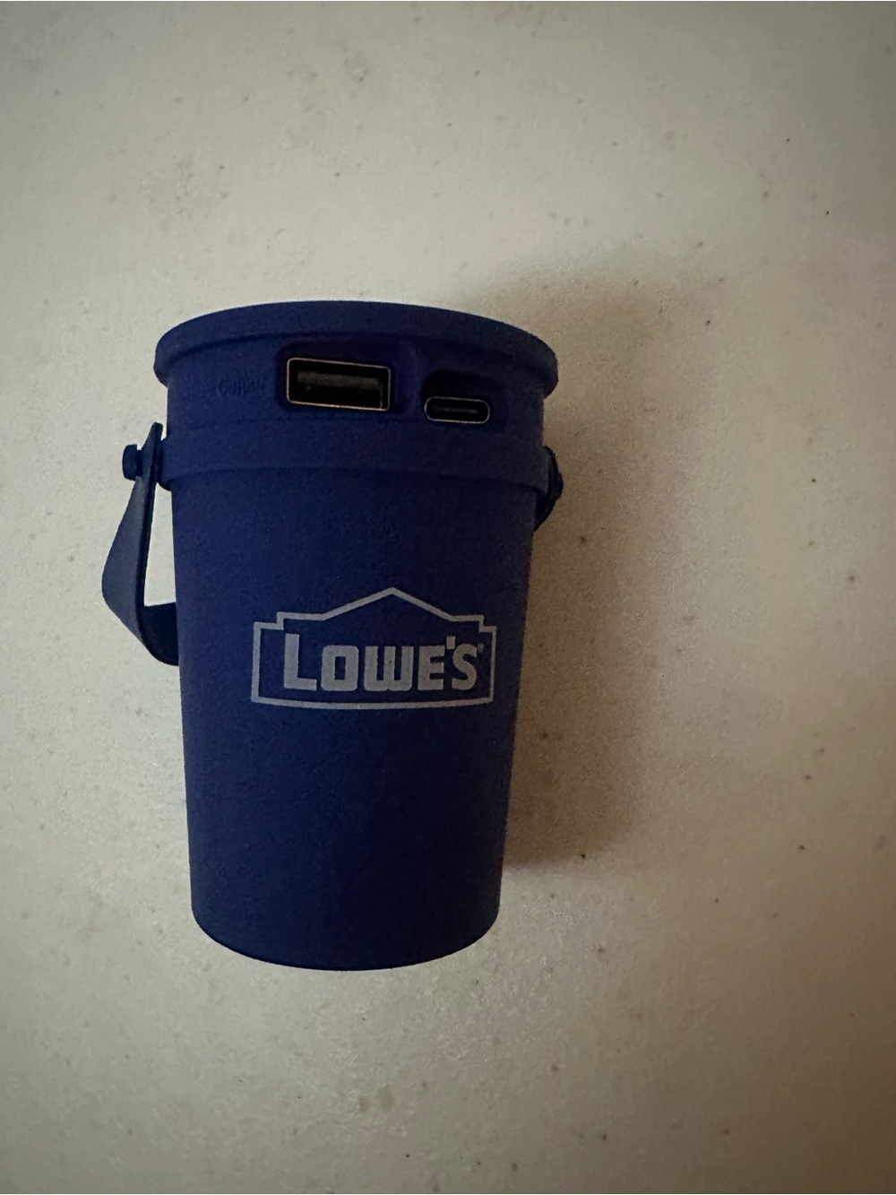 Lowe's Blue Portable Power Bank Charger USB Ports